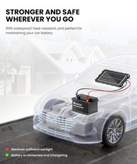 -9W-Solar-Battery-Trickle-Charger-Maintainer -12V Portable Waterproof Solar P…