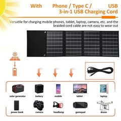 4-Fold 30W Solar Panel Folding Bag Dual USB+DC Output Solar Charger LKOS