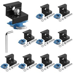 10Pcs Solar Panel End Clamps for Standard Unistrut, 30mm/35mm, Black