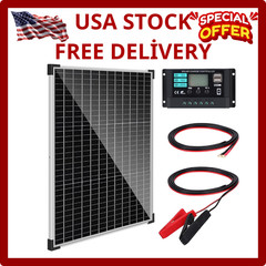 50W Solar Panel Kit with 10A Controller for RV, Boat, and Off-Grid Use