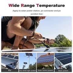 Black+Red 10 AWG Solar Panel Extension Cable Silicone Flexible Wire Connectors