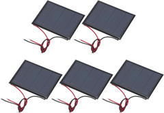 5 Pcs 5V 0.25W 50Ma Mini Solar Panels, Small Polycrystalline Solar Cell Panel wi
