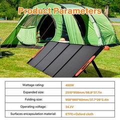 400W Portable Folding Solar Panel Charger Power Station IP65 for Home RV Camping