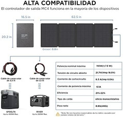 110W Portable Solar Panel, Foldable with Carry Case, High 23% Efficiency, IP68 W