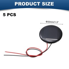 5Pcs 0.5V 0.07W 140mA Round Mini Solar Panels with Cable