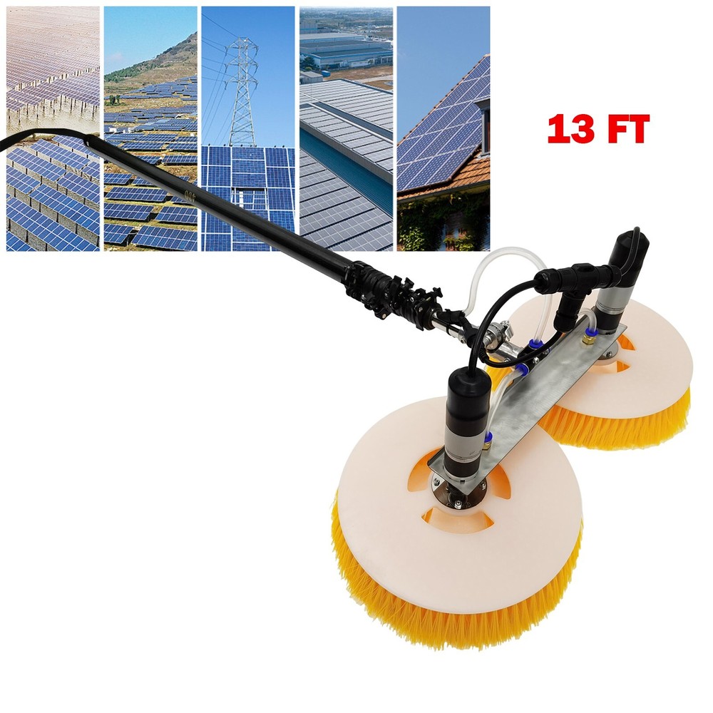 Handheld Double Head Solar Panel Cleaning Machine Retractable Multifunctional