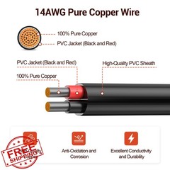 Bateria Power 10FT Solar Connector 8mm Adapter Cable Black