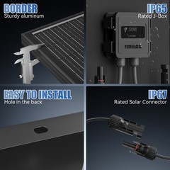 12V 100W Watt N-Type Solar Panel 18BB Black RV Camping Home Boat Off Grid