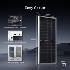 Renogy N-Type 16BB 12V 250W Bifacial Solar Panel Double-Side High-Efficiency PV