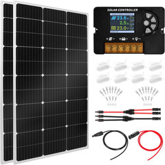 100W Monocrystalline Solar Panel Kit with 20A PWM Controller – 12V/24V High Effi