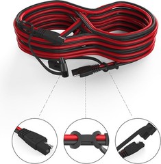 Versatile 25FT SAE Extension Cable 16AWG – Best for Batteries and Solar Panels