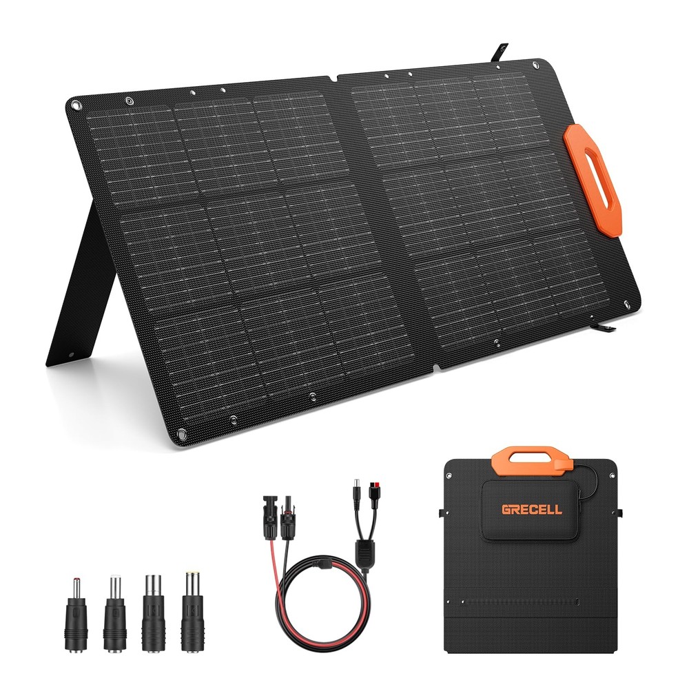 100W Solar Panel, 21.5V Portable Foldable Solar Panel 24% High Efficiency wit…