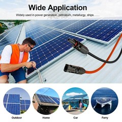 50ft Black + 50ft Red 10AWG Solar Panel Extension Cable Flexible Wire Connectors