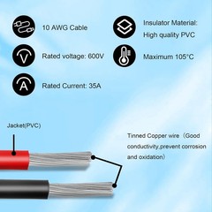Solar to XT60i 10AWG 25FT Cable XT60i Adapter Connector Adapter Solar Panel