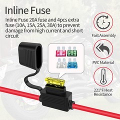 10AWG 3.3FT SAE Connectors, Battery Alligator Crocodile to SAE, SAE Quick Rel…