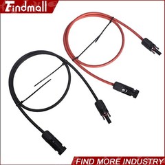 Findmall 1Pair 30FT Wire Connector Black + Red 12AWG Solar Panel Extension Cable