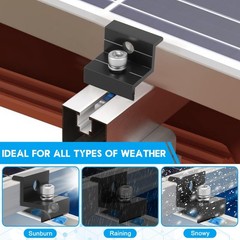 12 Pack Solar Panel End Clamps Compatible Aluminum Alloy Mounting Brackets