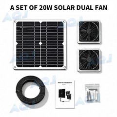 18V Solar Exhaust Fan Kit,Waterproof Ventilation Fan for Chicken Coop Pet House