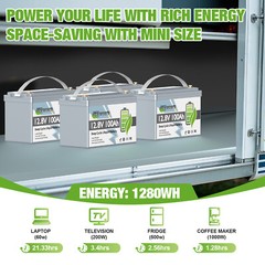 12V 100Ah LiFePO4 Lithium Battery BMS for Solar RV Off-grid Trolling Motor Boat