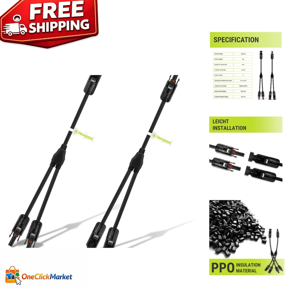 Weatherproof Solar Branch Connector Kit – 2 to 1 Y Cable for Easy Installation