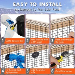 6 IN x 50/100/120 FT Heavy-Duty PVC Coated Mesh Solar Panel Bird Guard W/Clips