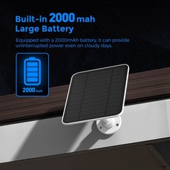 Solar Panel for Google Nest Cam (Battery) – Built-in 2000mAh Battery for Cont…