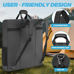 Solar Panel Storage Bag for 2 Panels, Padded Travel Carrying Case Compatible wit