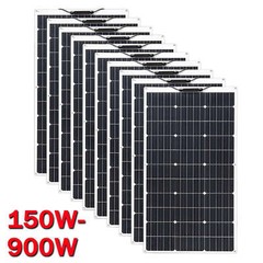 300W 600W 900W 1500W Solar Panels Kit Watt Monocrystalline PV 12V Home RV