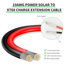 Solar Panel Connector to XT60 Connector Cable 5FT, 10AWG Solar to XT60 5 FT