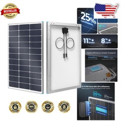 100W Solar Panel 12V N-Type 25% Efficiency RV Marine Off-Grid Charger