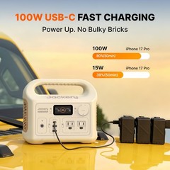 Portable Power Station 292Wh Backup Battery, Solar Generator for Camping, Travel