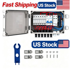 1pc 6 PV Combiner Box, DC 500V 15A Fuse Solar Combiner Box Plastic Wate String