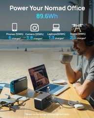 Portable Power Station 89.6Wh Solar Battery Bank, 100W AC Outlet, USB-C Fast Cha