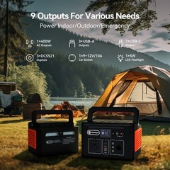 400W 400Wh Battery Power Supply Portable Power Station with Solar Panel 100W