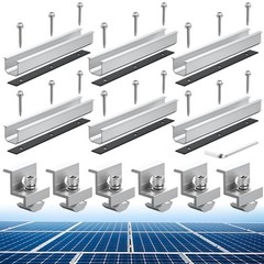 Solar Panel Bracket Kit, 6 Pcs 7.87 in Aluminium Solar Panel Mounting Silver
