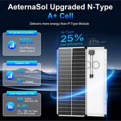 2Pack 100W Solar Panel 18V 200W Mono N-Type Off-Grid RV Home Roof Boat Camping