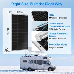 ECOWORTHY 200 watt Solar Panel NType, 2PCS 100 Watt 18V Monocrystalline