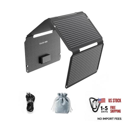 45W Portable Solar Panel Charger, 25.4% Efficiency, Dual USB-C | 25W PD and