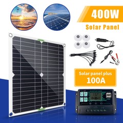 400W Solar Panel Kit 100A 12V Battery Charger w/ Controller Caravan Boat RV Car