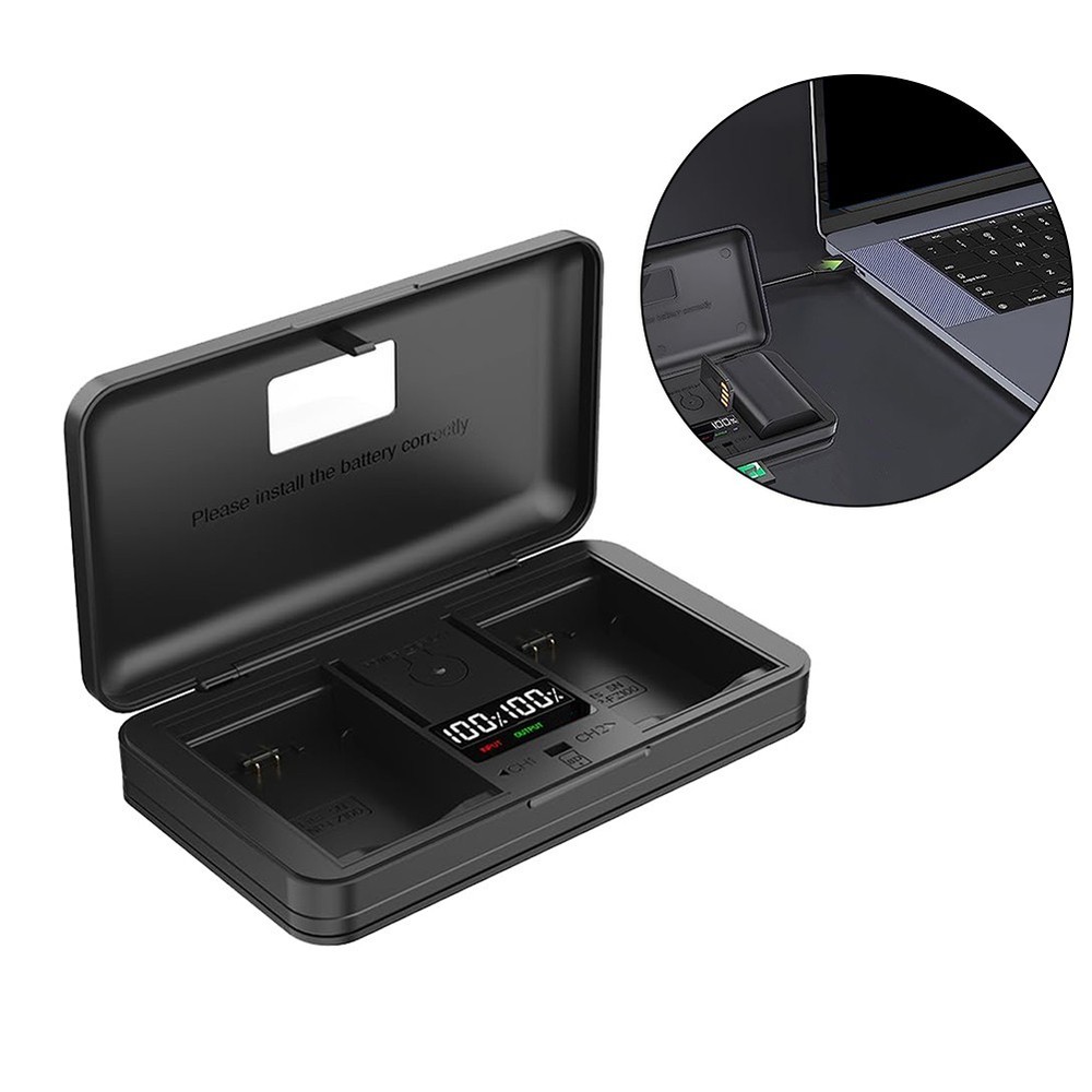 Lightweight ABS Material For NPFZ100 Battery Charger Perfect for Travel Use