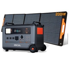 Blackview OSCAL PowerMax 3600 3000W Power Station 3600Wh LFP + 200W Solar Panel