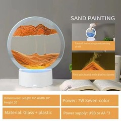 3D Sand Night Light Dual-way Power Supply Exquisite Desktop Decoration