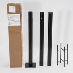10ft Black Galvanized Steel Outdoor Parking Lot Lighting Post With Ground Cage