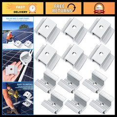 12 Pack Solar Panel Mid Clamps – 1.06″ Aluminum Mounting Brackets for Installati