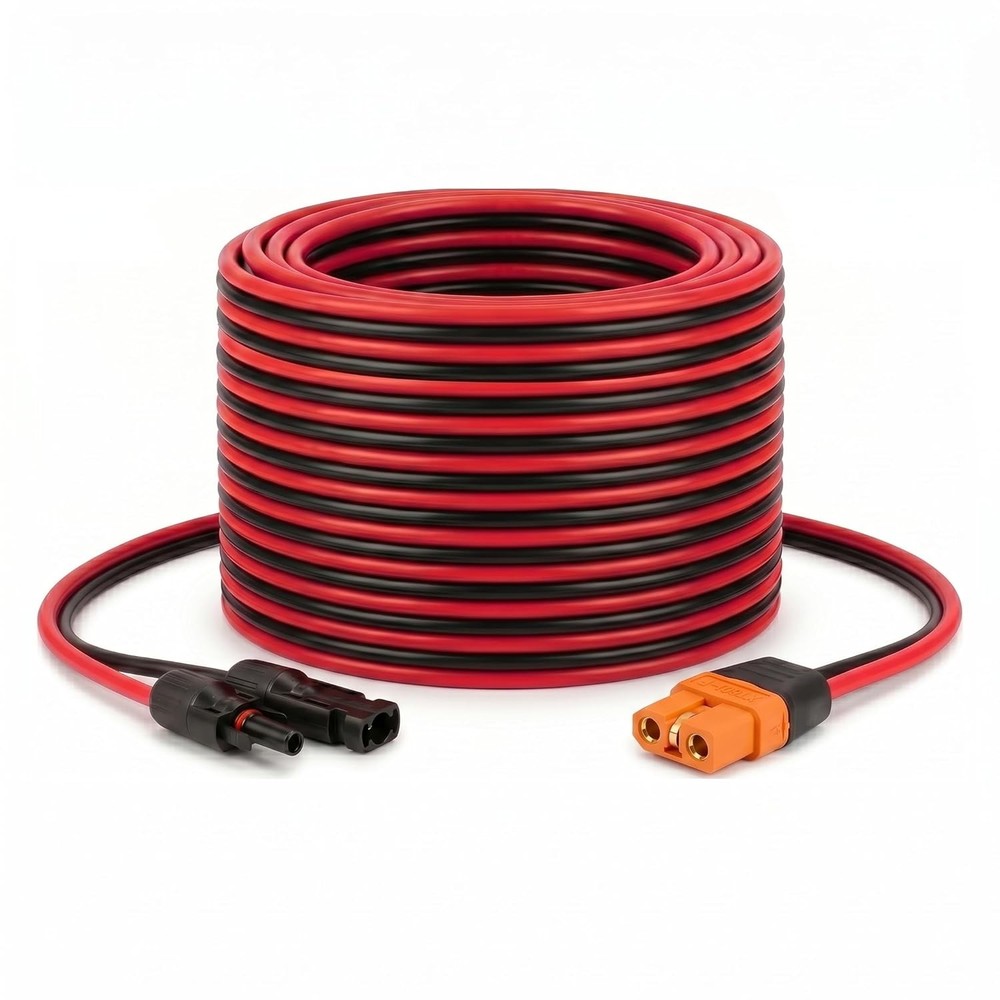 MOOKEERF Solar to XT60i Cable 10AWG 25FT Solar Panel to XT60i Adapter Connector