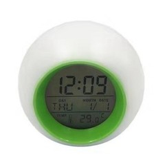 Creative Round 7 Color Alarm Clock Nightlight Calendar Display Quiet Operations
