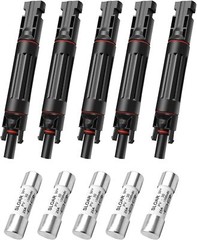 20A Solar Fuse Holder Inline with 5PCS Male and Female Connector, Weatherproof