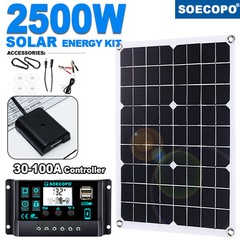 25 Watts Solar Panel Kit 100A 12V Battery Charger with Controller Caravan NEW