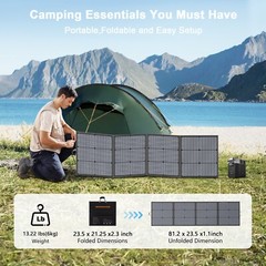 MHPOWOS 220W Solar Panel 20V for Ecoflow RIVER 2 RIVER 3 Power station Refurbish