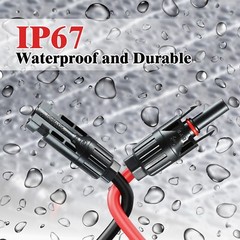 MHPOWOS Solar Panel Extension Cable 20FT 12AWG Female and Male Solar Connectors